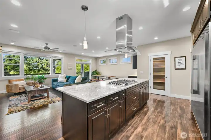 Very functional layout wil lots of counter space for prep.