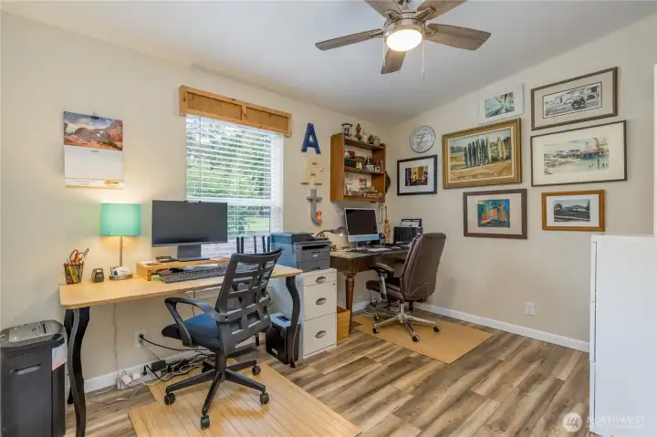 Third bedroom, currently used as a home office. Third bedroom, currently used as a home office.
