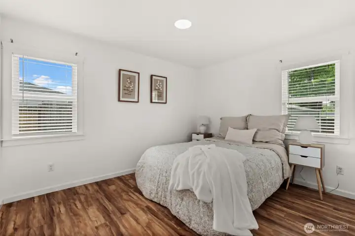 Bright, airy, and beautifully maintained. A tranquil primary bedroom that emphasizes the home’s smart footprint and relaxing ambiance. Bright, airy, and beautifully maintained. A tranquil primary bedroom that emphasizes the home’s smart footprint and relaxing ambiance.
