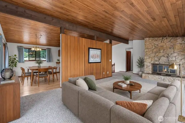 Virtually staged Living Room