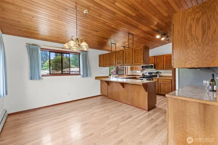 Great dining space that can easily expand into the living room for larger gatherings