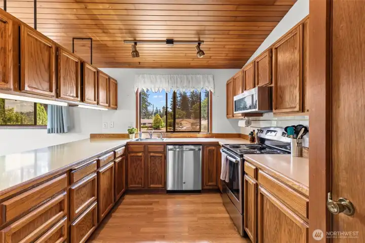 Galley Kitchen that opens to Dining Room