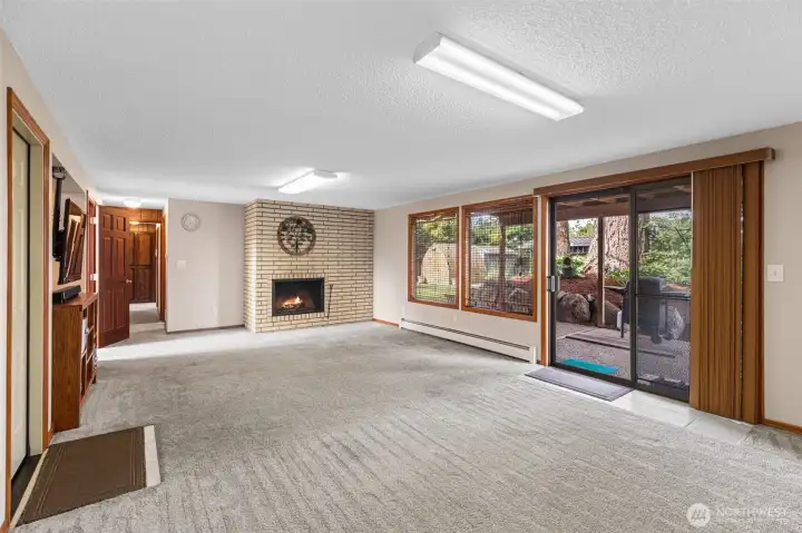 Family Room Sliding Doors lead out to back patio