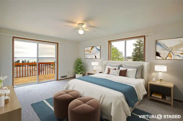 Virtually Staged Primary Bedroom.
