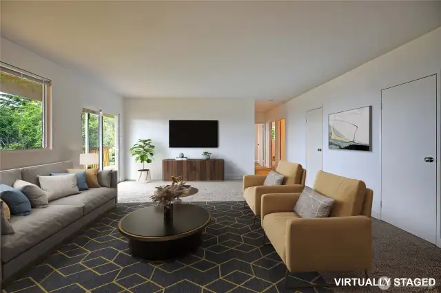 Virtually Staged Downstairs Living Room.