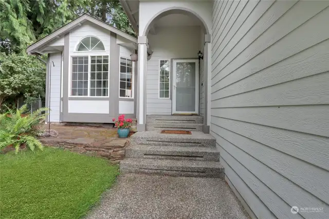 Take a step inside this tri-level home from this adorable front entryway!