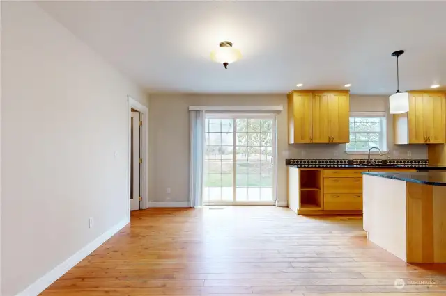 Breakfast area with slider to back patio