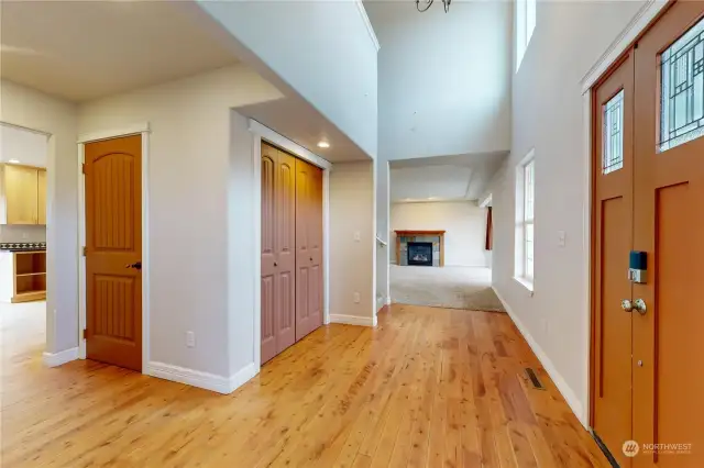 Entry way facing Living room and Kithcen