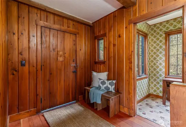 Front Door with office on right.