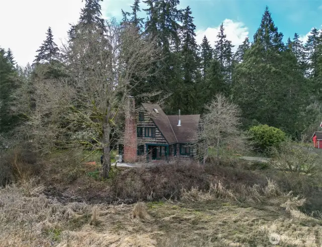 Looking at house from Chimacum creek.