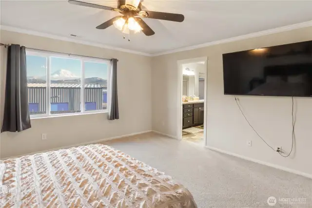 Another view of the primary bedroom! Check out the MOUNTAIN View!