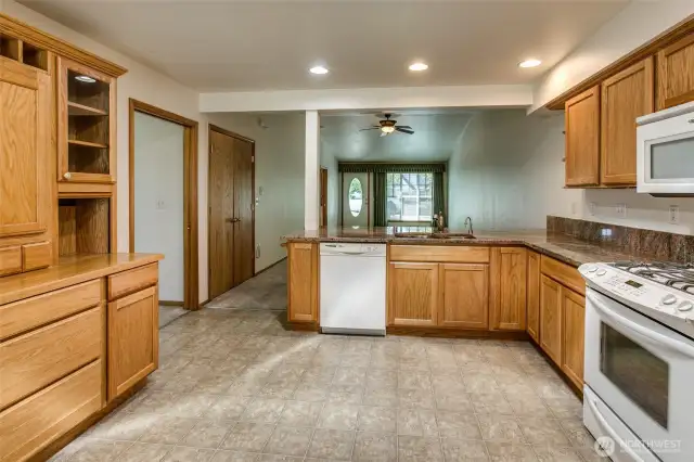 Spacious kitchen with enough room for a dining set or easy manueveribility.