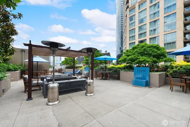 Patio with BBQ's