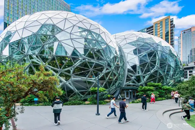 Just a few blocks to the sphere.