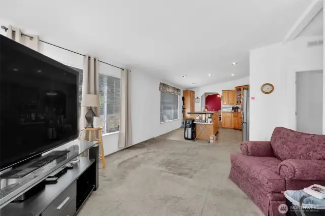 Family room open to kitchen