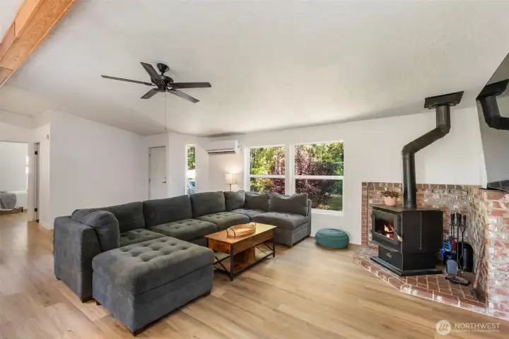 Great room flows into the kitchen