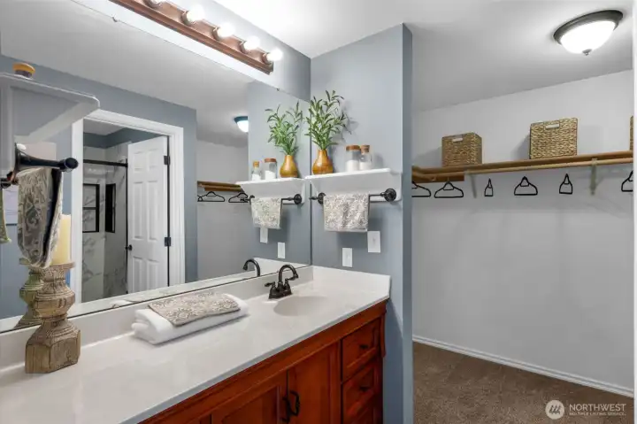 Great counter space and shelving.