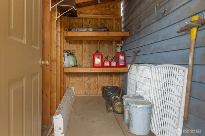 Inside the shed