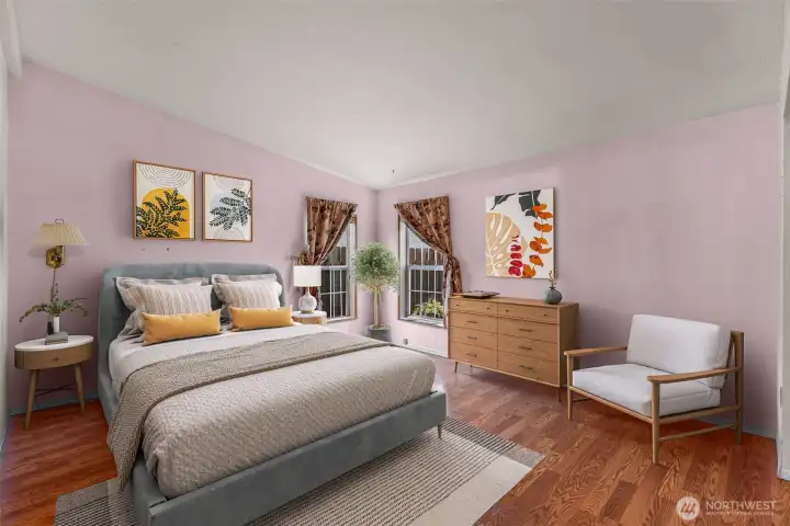 Primary suite (virtually staged)
