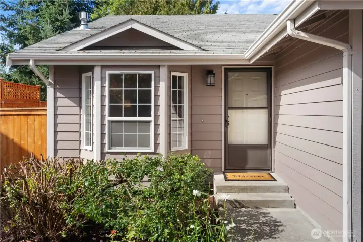 Classic entrance with bay window