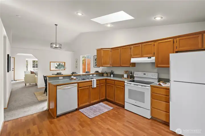 Enjoy counter space, plenty of cabinets and space to create