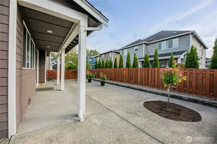 Seller upgraded concrete and rockery