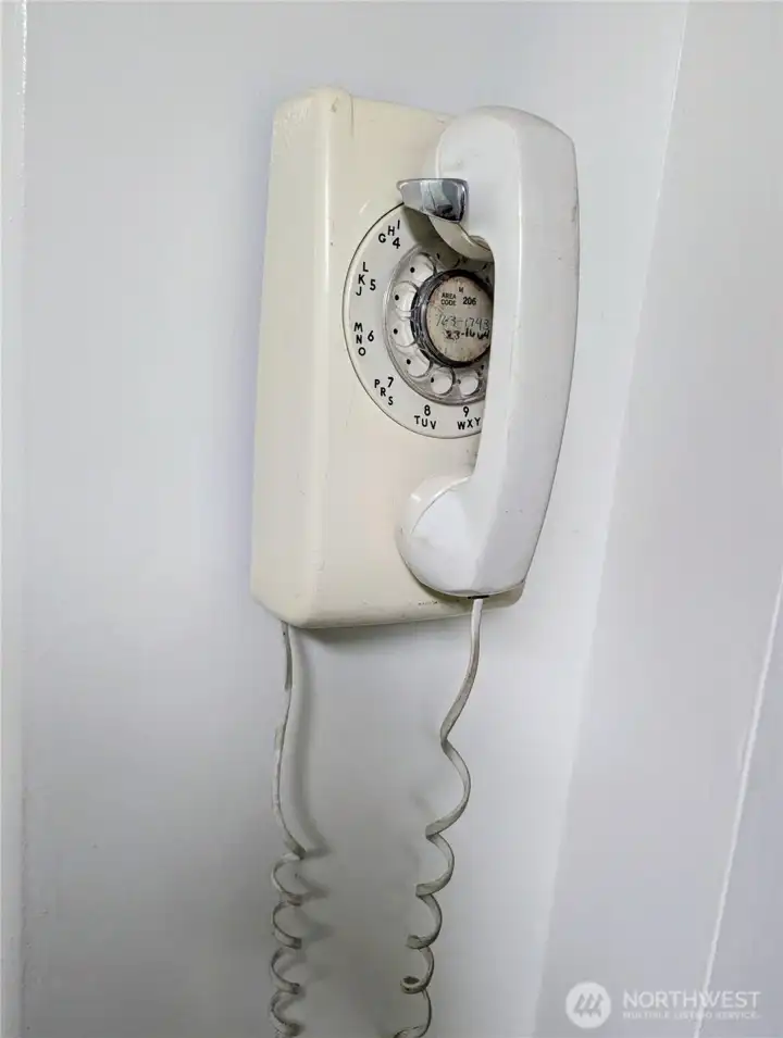Non-working but cute "retro" phone in the kitchen!