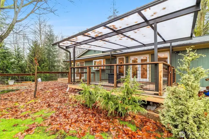 Covered awning over back deck.