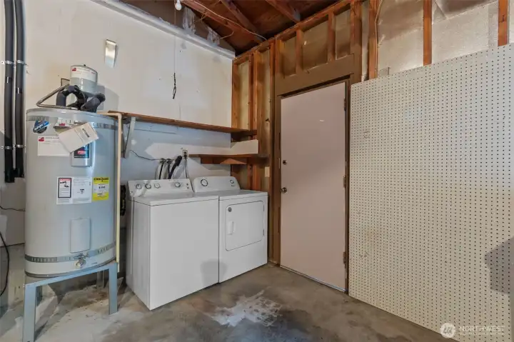 Laundry is located in the Garage.  There is also easy access to the backyard.