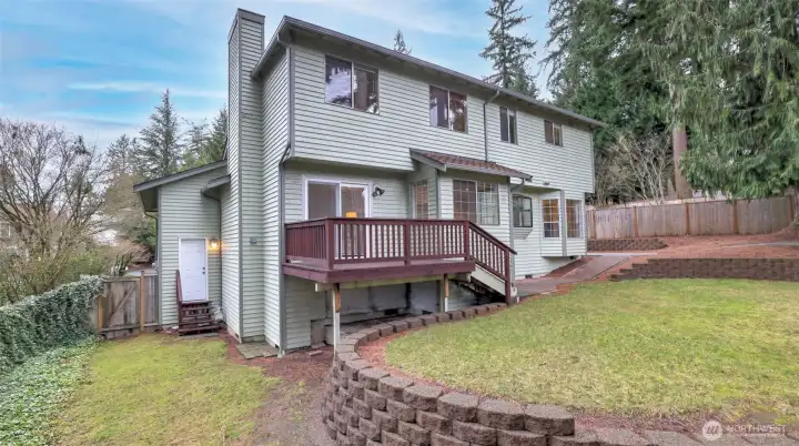 The yard is easy to care for and is ready to be enjoyed.