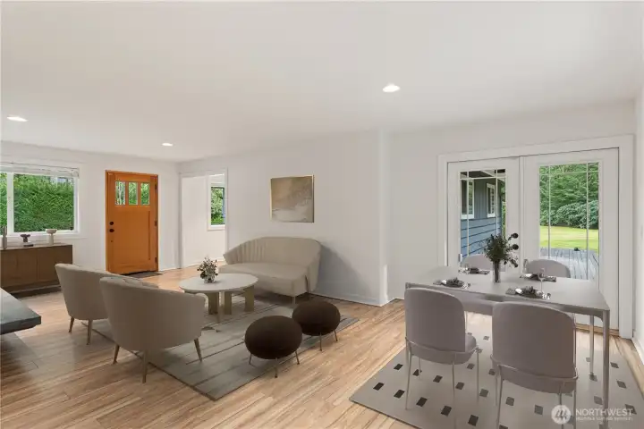 Living room / Dining room - virtually staged