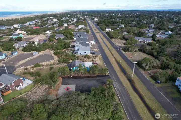 A better look at how much green space is between the rear of the property and the next neighbor.