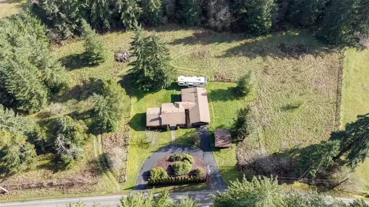 Beautiful view of the property from a birdseye.
