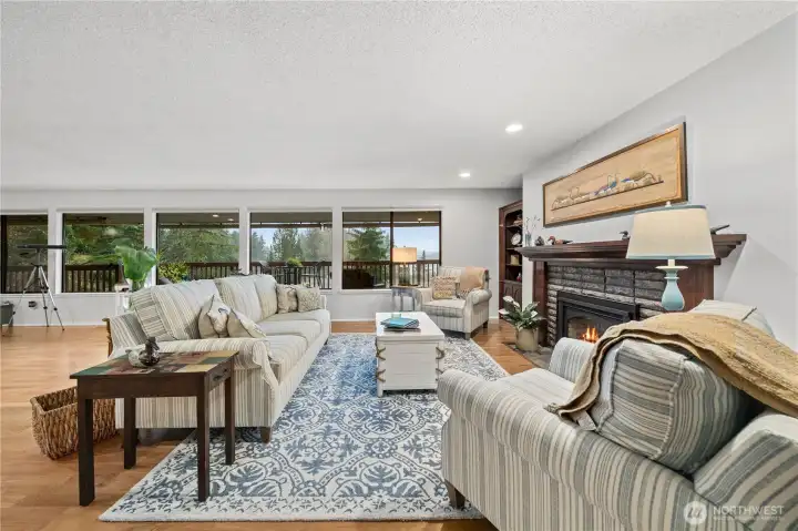 Spacious living room with a view