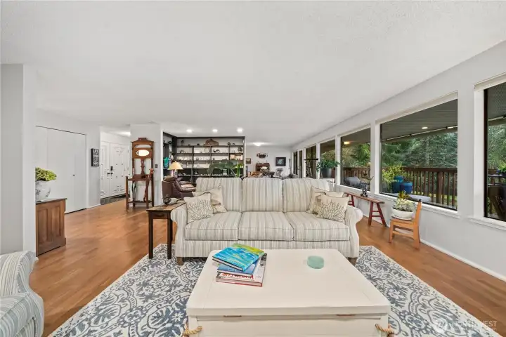 Spacious living room with a view