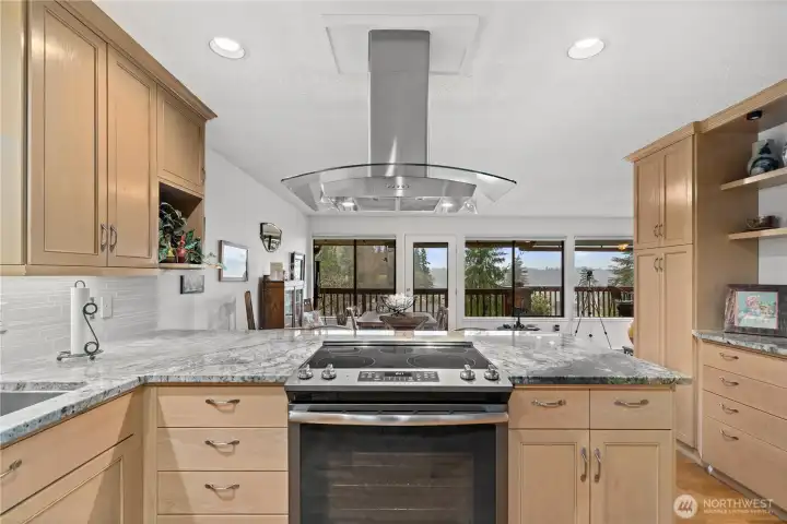 Beautiful kitchen with a view