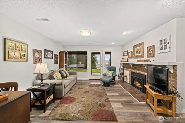 Cozy downstairs bonus room with a view