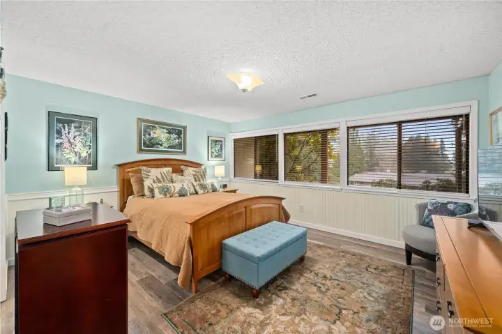 Downstairs primary bedroom with a view