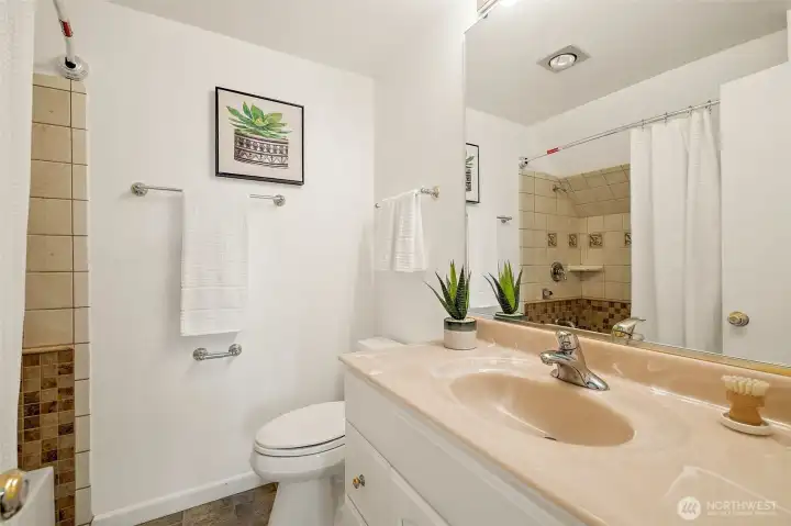 Hallway bathroom on upper level