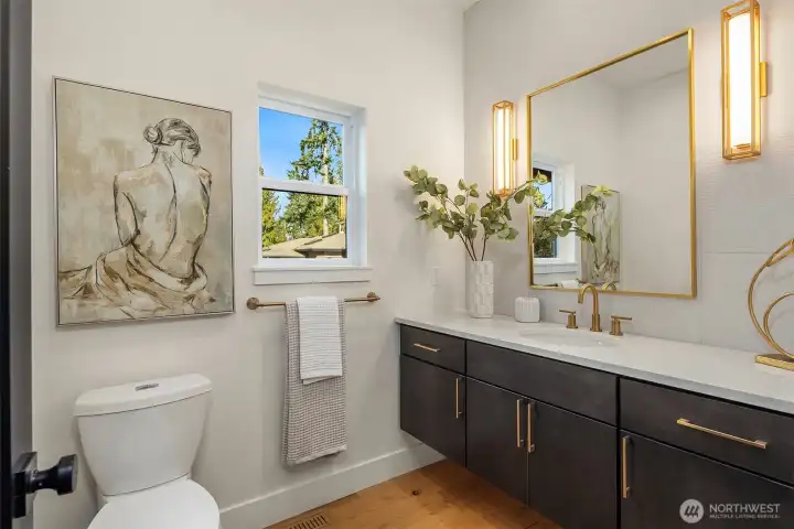 Convenient main floor powder bath