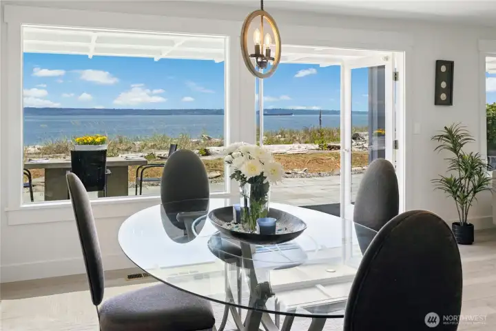 Dining area captures the views.