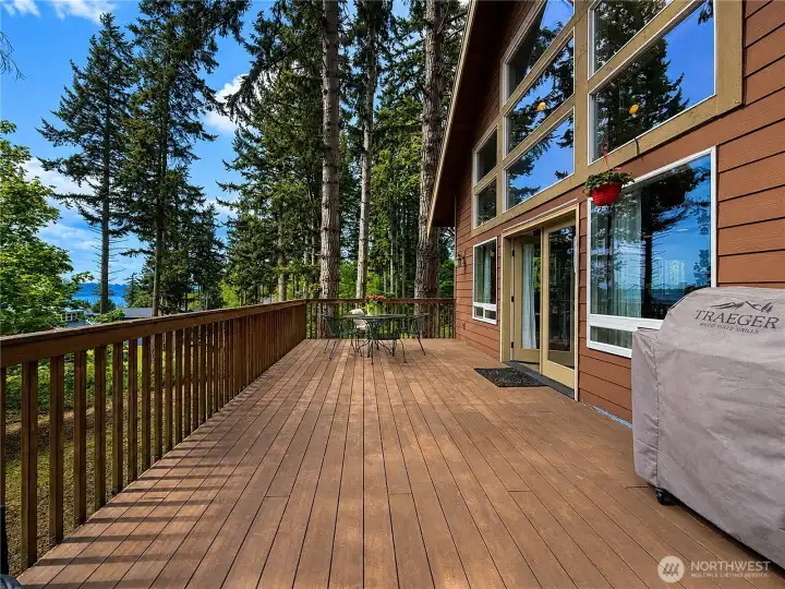 Expansive deck with views