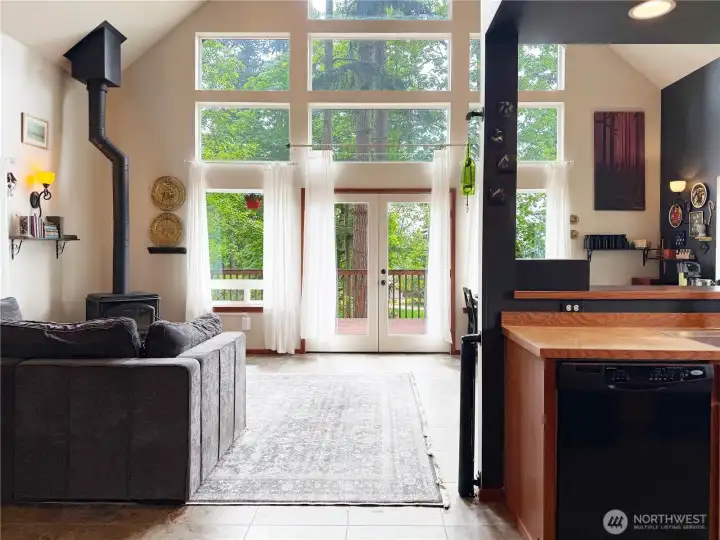 Bright airy main level with views of sound