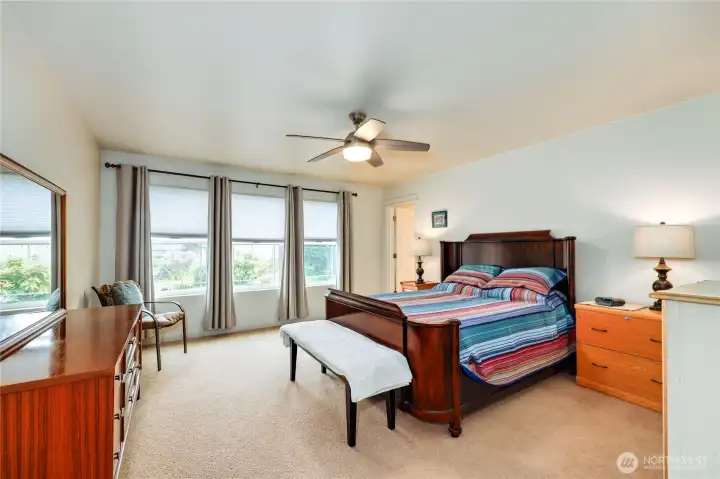Primary bedroom with view