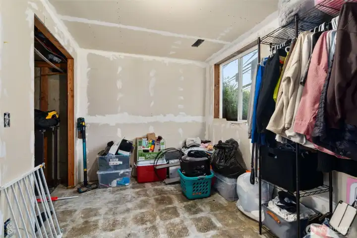 Lower level room connected to bedroom