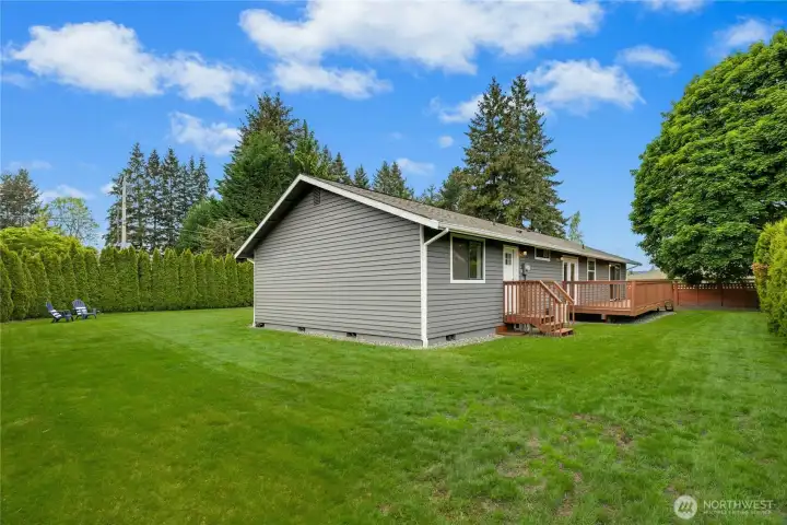 Large level yard is very private