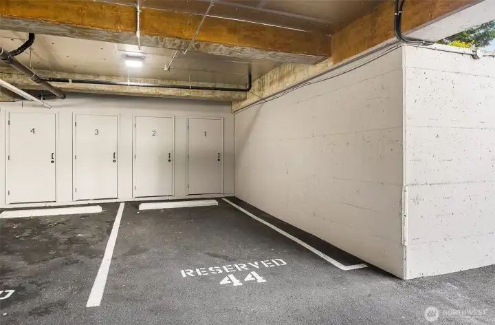 Parking space 44 is 308's parking space.
