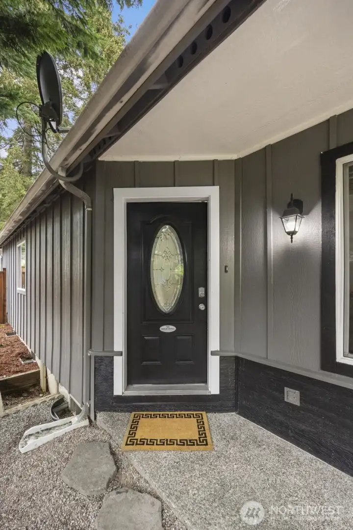 Front covered porch.