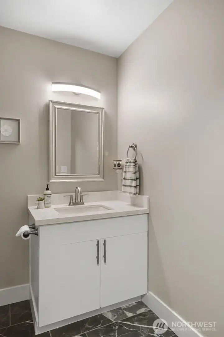 Half bath on main level.