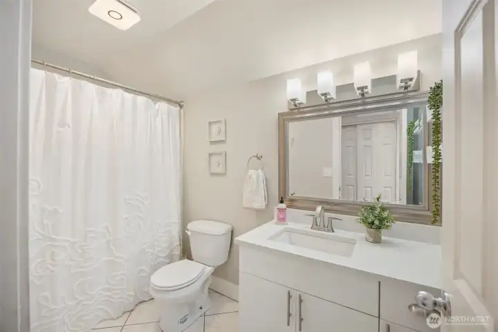 Updated upstairs full bathroom.